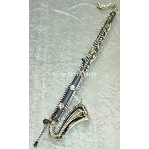 New JUPITER JBC1000N Silver Plated Keys Bass Clarinet Bb Tune Clarinet High Quality Bakelite Instrument With Case Free Shipping