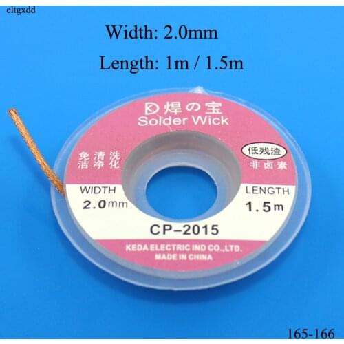Cltgxdd 1PCS Width 2.0mm Length 1M 1.5M Desoldering Braid Solder Remover Wick Wire Repair Tool