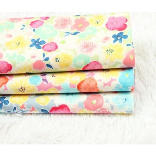 Half Yard Thin Cotton Garden Flower Fabric Handmade DIY Garment Skit Children Cloth 100% Cotton T639