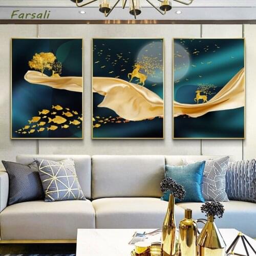 Simple And Light Luxury Abstract Canvas Painting Nordic Posters Wall Art Print Pictures Home Decoration For Living Room