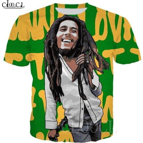 Reggae Creator Tshirt Mens Women Short Sleeve 3D Print Bob Marley Tee Shirt homme Oversized Fashion Funny T-shirt camisas hombre