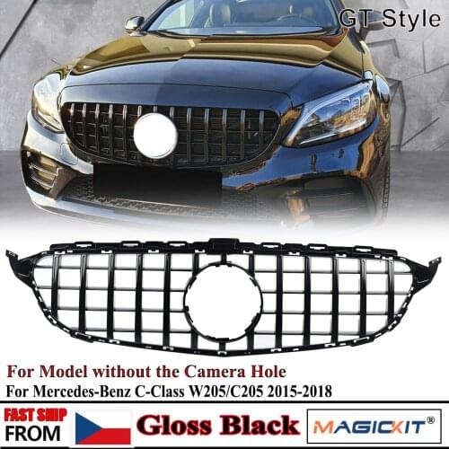 MagicKit FOR MERCEDES BENZ C-CLASS W205 14-18 FRONT GRILLE BLACK PANAMERICANA GT STYLE