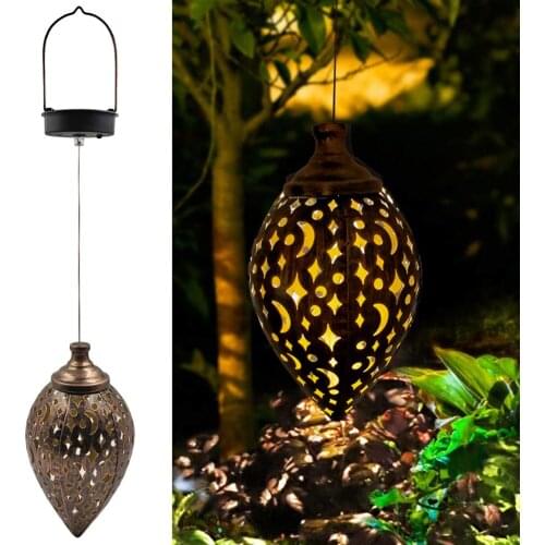 Solar Garden Light Waterproof LED Lantern Hanging Solar Lantern Chandelier Portable Projection Light Outdoor Solar Powered lamp