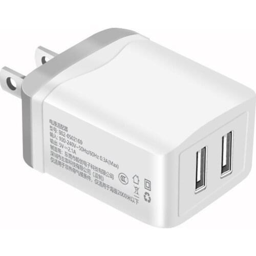 USB Charger 5V 2.1A Fast Charge Wall Charger US Plug Charge Adapter Mobile Phone Charger Portable Dual Usb Port Charging Head