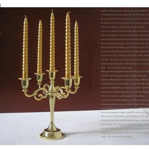 Modern 5 arm gold candle holder metal home decor candlestick christmas candles gold candle holder for party wedding 2008b