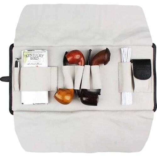 43*21cm Large Capacity Soft Tobacco Bag Holds 4 Pipe Men Portable Men Smoking Gadget Fathers Day High-Grade Gift