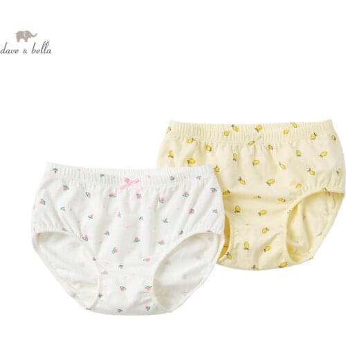 DBM17794 dave bella baby girls fashion 2 pieces one set cotton cute cartoon print girl panties