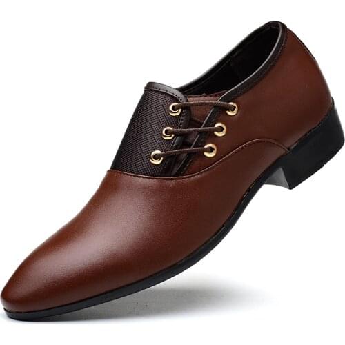 Mazefeng 2019 Men Dress Shoes Men Formal Shoes Leather Luxury Fashion Groom Wedding Shoes Men Oxford Shoes Dress Plus Size 38-48
