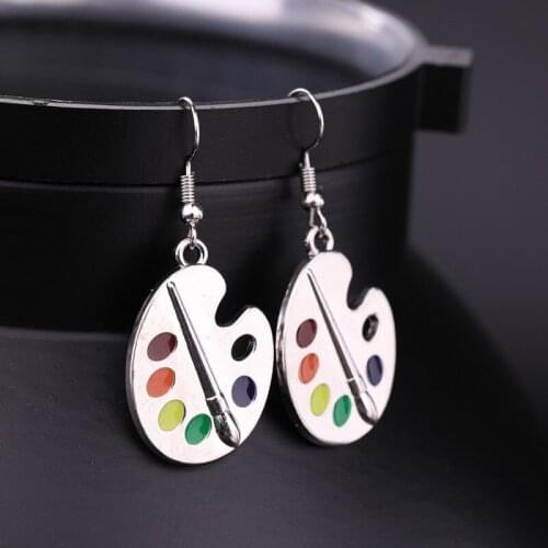 Artist Temperament Personality Dangle Earrings New Trend Creative Palette Drop Dangle Earrings for Women Simple Jewelry Bijoux