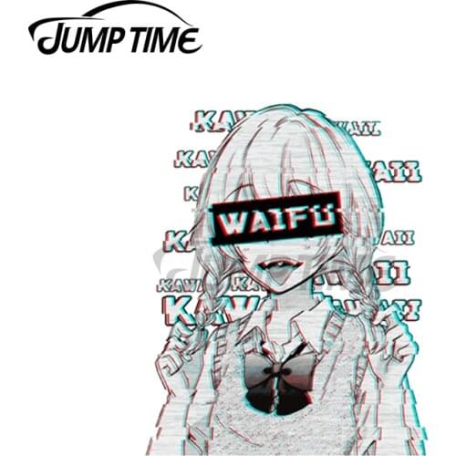 Jump Time 13 x 5.6cm For Innocent Ahegao Anime Peeker Car Repair Sticker Decal Vinyl Material Waterproof Car Door Protector