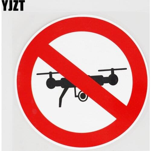 YJZT 11.4CMX11.4CM Drones Are Not Allowed Here PVC Decal Car Sticker Graphical 11B-0181