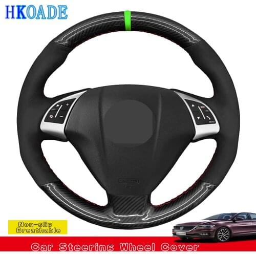 DIY Hand-stitched Black Soft Suede Car Accessories Steering Wheel Cover For Fiat Bravo 2007-2015 Doblo 2010-2015 Opel Combo 2012