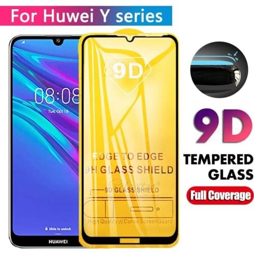 9D Protective Glass on the for Huawei Y5 Y6 Y7 Y9 prime pro 2019 full cover Tempered glass For hauwei Y 5 6 7 9 screen protector