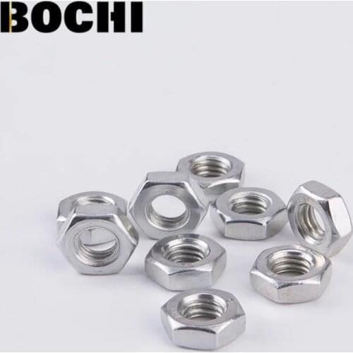 100Pcs Free Shipping DIN934 M1.6 M2 M2.5 M3 M4 cabon Steel Hex Nut Hexagon Nuts Metric Thread Suit For Screws Bolts HW010