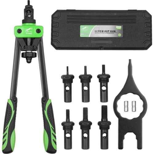 110Pcs Hand Rivet Nut Tool Riveting Tool Rivet Nut Setter with 6 Metric Mandrels of M3/M4/M5/M6/M8/M10 and Molded Carrying Case