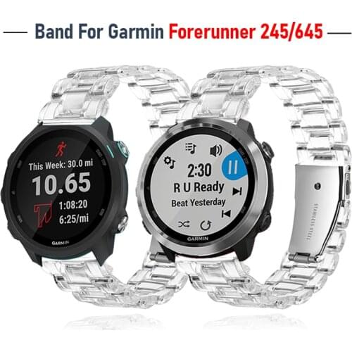 20mm 22mm Transparent Wrist Strap for Garmin Forerunner 645 Band for Garmin Forerunner 245 Music Watch Watchband Bracelet Belt