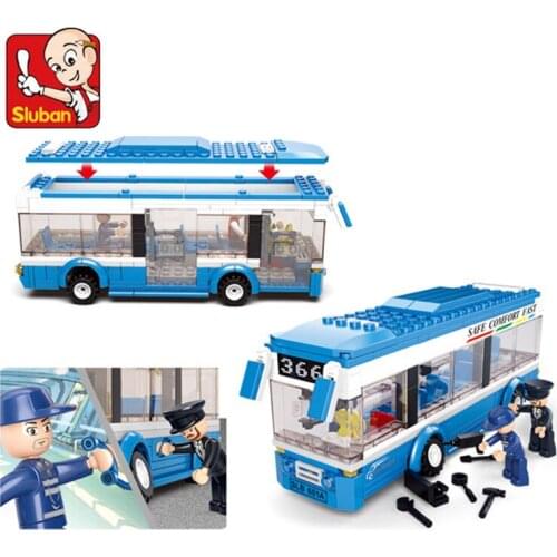 235PCS S Luban 0330 City Single-layer Bus Assembly Model Boy Assembling Building Blocks and Inserting Toy Gifts