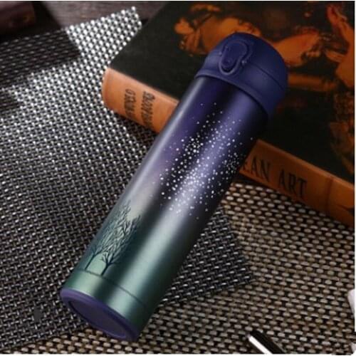 500ML double-layer stainless steel vacuum thermos bottle environmental protection coffee milk outdoor travel mug business gift c