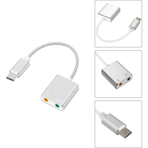 7.1 External Type C Usb Sound Card for Macbook USB C interface 3.5mm Audio Jack Headphone Mic Adapter USB-C computer Sound Card