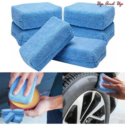 5PCS Car Microfiber Applicators Sponges Cloths Microfibre Hand Wax Polishing Pad 12cmx8cm