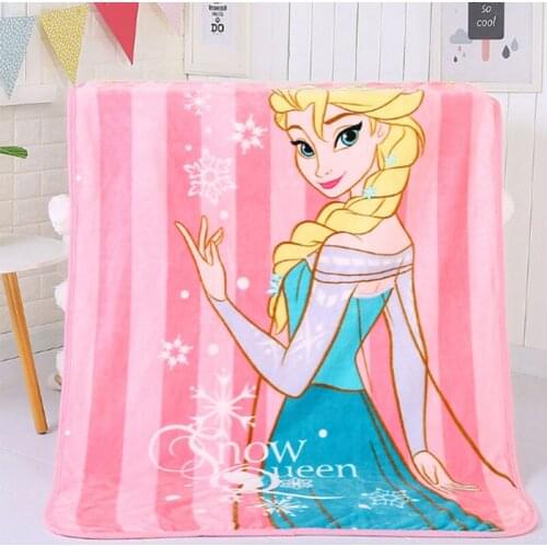 Disney Cartoon Shape Forzen Elsa Princess Children Soft Blanket Textile Coral Fleece Fabric Kids Bedroom Sleep Throw Blanket Rug