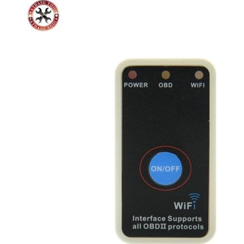 White OBD2 V2.1 Super Mini ELM327 Wifi ELM 327 OBD ii CAN-BUS Diagnostic Tool+Switch Works on Android Free Shipping
