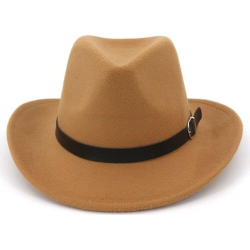H7577 Fall Winter Wool Felt Fedoras Hat Men Women Lovers Simple Jazz Cap Western Cowboy Fashion Casual High Quality Vintage Caps
