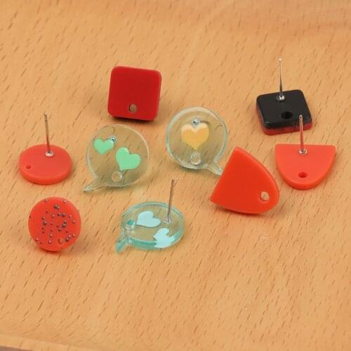 HAOSAW 6Pcs DIY Earring Making/Jewelry Accessories/Round Shapes/Hand Made/Resin Earrings Stud/Jewelry Findings & Components