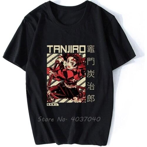 High Quality O-Neck Cotton Tops Tees Band Anime T-shirt Summer Demon Slayer Kimetsu No Yaiba Sleeve Short T-shirt
