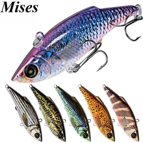 Mises 7.9cm 10.5g Ten Colors Long Shot Diving Bionic VIB Lure 6# Hooks Artificial Hard Bait Ocean Fishing Lure Wobbler
