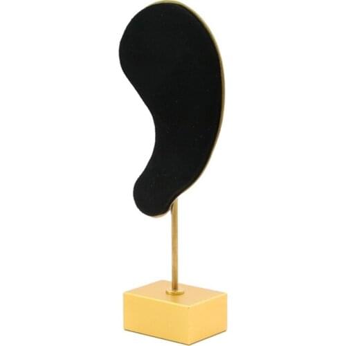 Fashion Earring Display Stand Microfiber Earring Holder Ear-Shaped Ear Clip Stud Jewelry Display Organizer Stand