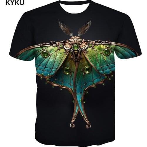 KYKU Butterfly T-shirt Men Animal Funny T shirts Metal Anime Clothes Colorful Tshirt Printed Mens Clothing summer Fashion