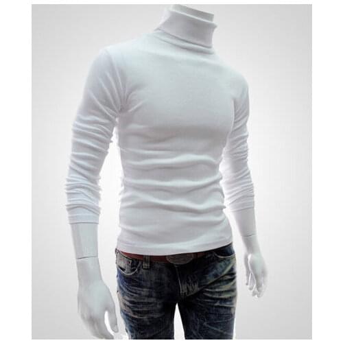 Men Fashionable Solid Pullover Coat High Neck Long Sleeve Sweater Jacket Jumper Knit Regular Tops
