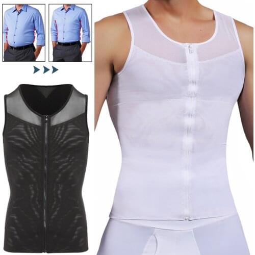 Men Slimming Body Shaper Abdomen Reducer Compression Shirt Belly Shapewear Fitness Corset Top Waist Trainer Gynecomastia Vest
