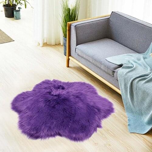 Flower Shape Soft Fur Chair Couch Cushion Bedroom Shaggy Silky Carpet Computer Table Floor Rugs Prayer Mattress