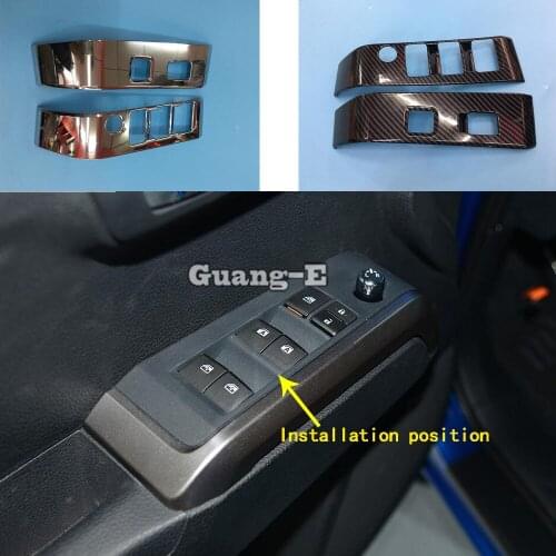 For Toyota Tacoma 2015 2016 2017 2018 2019 2020 Car Sticker Styling Front Door Window Glass Switch Panel Cover Trim Frame Parts