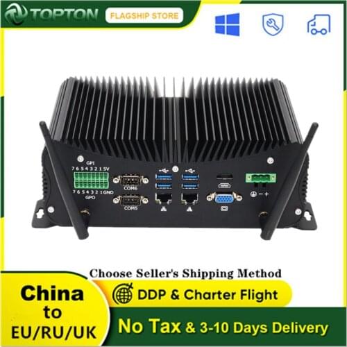 2021 Cheap Industrial Fanless Mini PC Intel i5-8250U i7-6567U Rugged Computer 6*COM 2*Lans 8*USB GPIO LPT PS/2 HDMI VGA 4G WiFi