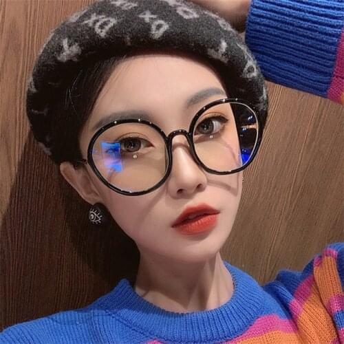 Mobile Phone Glasses Radiation Blue Light Mens Computer Glasses Anti Blue Ray Women Glasses Clear Large round Black Glasses