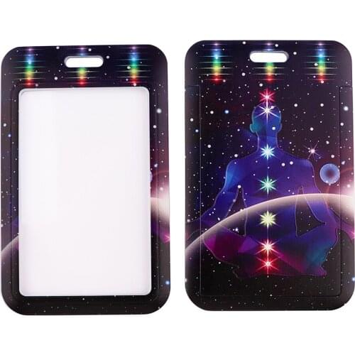 PC3302 Personality Starry Sky Yoga ID Card Holder Bus Card Holder Staff Card Lanyard For Keys Phone DIY Hang Rope