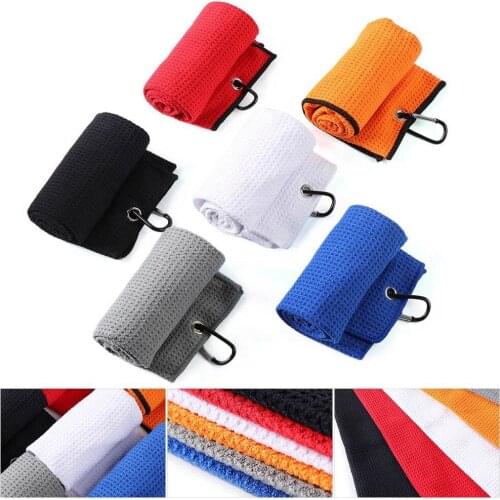 30*30cm Microfiber Golf Towel Cotton Cleaning Towels Cleans Clubs Balls With Multifunctional Hook Sweat-absorbent Wiping Cloth