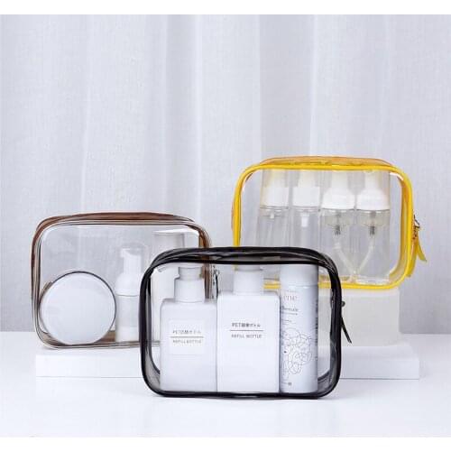 8 Color Transparent PVC Bags Travel Organizer Makeup Bag Beautician Cosmetic Beauty Case Toiletry Bag Make Up Pouch Wash Bags