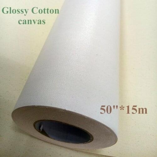 50" size wide format bright glossy surface inkjet cotton canvas roll for sale