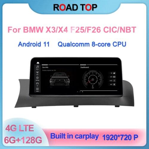 1920*720P 8 Core Android 10 Touch Screen for BMW X3/X4 CIC/NBT F25 F26 with Radio Multimedia WIFI 4G LTE BT