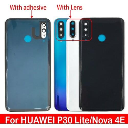 Replacement Glass Back Battery Cover Case Back Rear Camera Glass Lens Cover For Huawei P30 Lite / Nova 4e