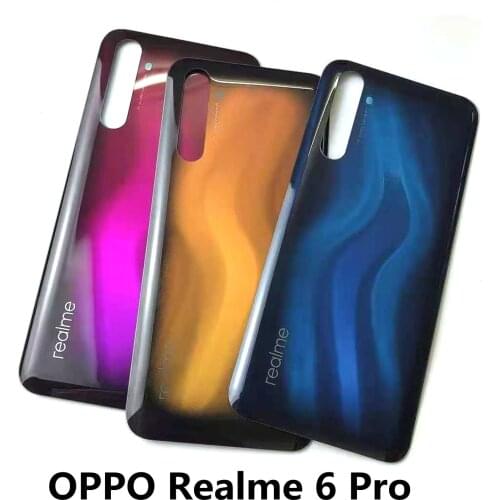 For OPPO Realme 6 Pro Housing Glass Back Battery Cover Door + Sticker