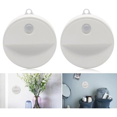 LED Motion Sensor Night Light Wireless LED Battery Powered PIR Wall Lamp Under Cabinet Light for Bathroom Aisle Stair Lighting