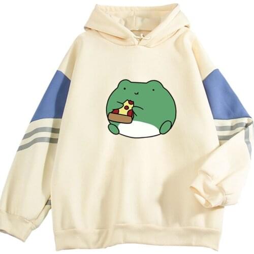 Harajuku Sweatshirts Ladies Gothic Streetwear Punk Women Hoody Horror Fashionable Casual Simple Letter Printing cute frog