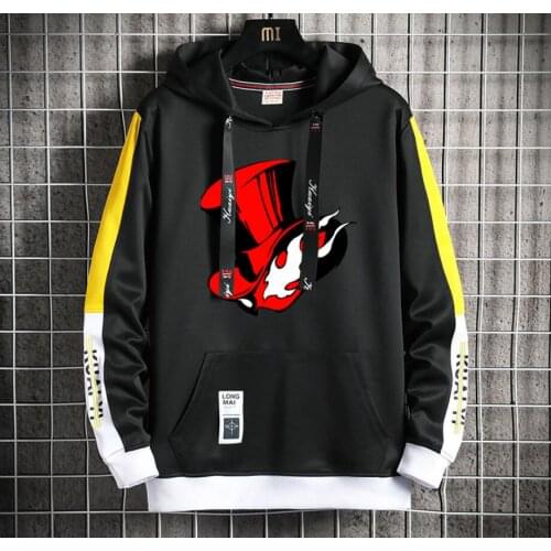 Anime Persona 5 Hoodie teenagers Popular Harajuku Hoodeds Pullover Streetwear Casual Fake Two-Piece jacket coat