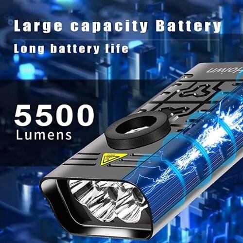 10000mAh Bicycle Light USB Rechargeable 5*T6 LED Flashlight For Bike Light Front Cycling MTB Road Headlight Aluminum Waterproof