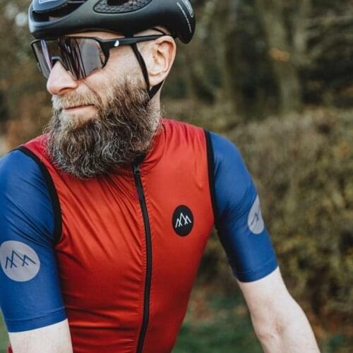 BOC Spring Autumn Men Red Yellow Cycling Vest Rear Mesh Breathable Mtb Bike Jersey Lightweight Windproof Running Hiking Gilet